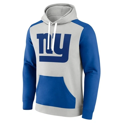 Shop Fanatics Branded White/royal New York Giants Primary Arctic Pullover Hoodie In Gray