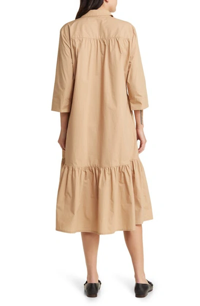 Shop Masai Copenhagen Cotton Shirtdress In Tannin