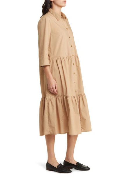 Shop Masai Copenhagen Cotton Shirtdress In Tannin