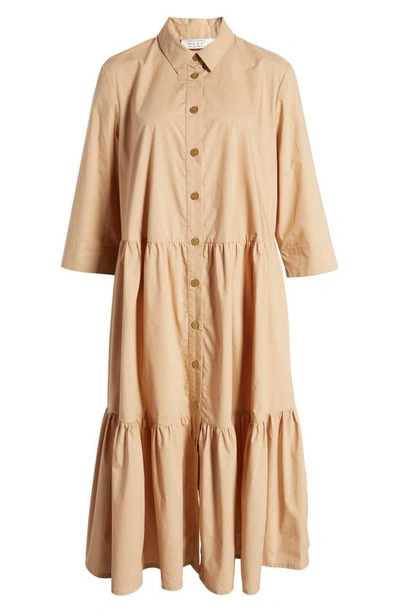 Shop Masai Copenhagen Cotton Shirtdress In Tannin