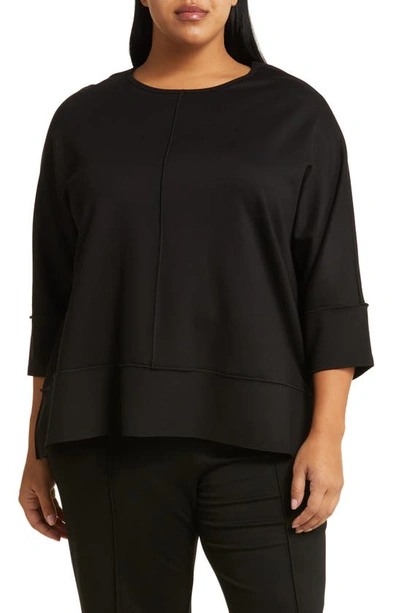 Shop Jones New York Serenity Three Quarter Sleeve Knit Top In Jones Black