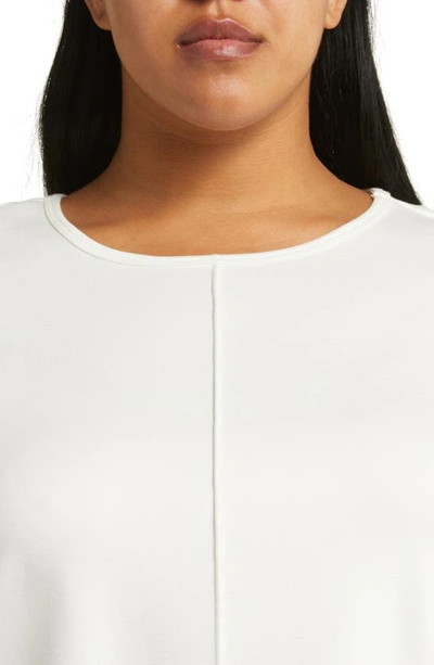 Jones New York Serenity Three Quarter Sleeve Knit Top In Nyc White