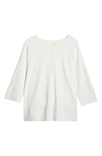 Jones New York Serenity Three Quarter Sleeve Knit Top In Nyc White