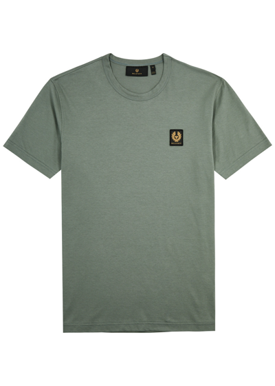 Shop Belstaff Logo Cotton T-shirt In Green