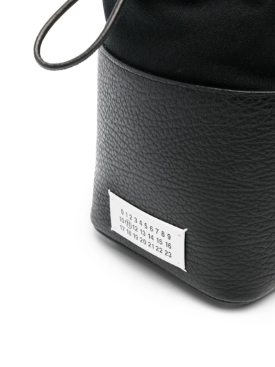 Shop Maison Margiela 5ac Small Leather Bucket Bag In Black