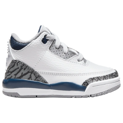 Shop Jordan Boys  Retro 3 In White/cement Gray/midnight Navy