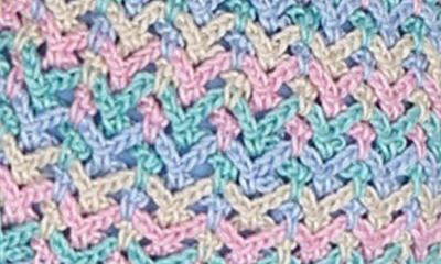 Capittana Isabella Multicolor Crochet Bikini Top In Light Blue