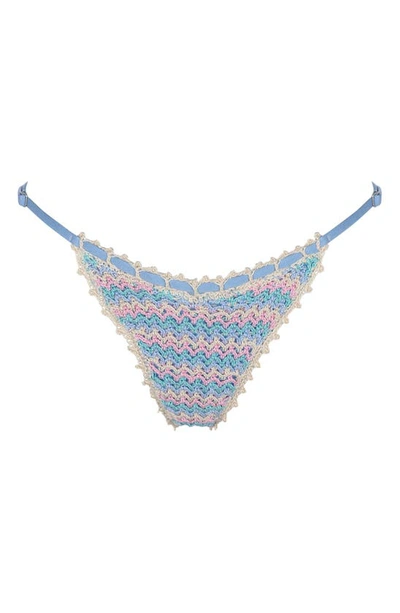 Shop Capittana Isabella Multicolor Crochet Bikini Bottoms In Light Blue