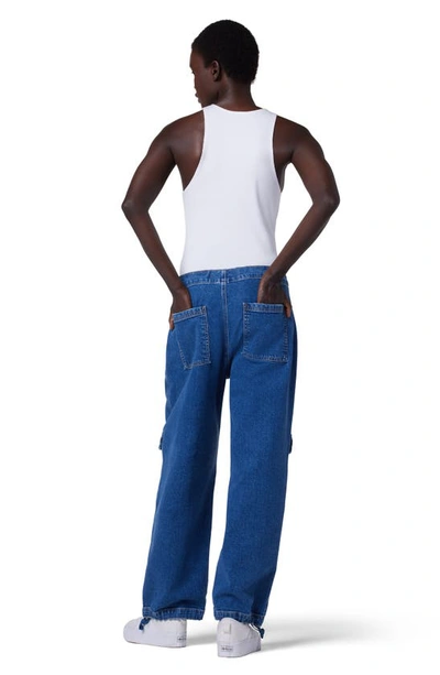 Shop Hudson Drawcord Wide Leg Cargo Parachute Jeans In Chill