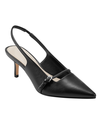 Shop Marc Fisher Women's Alorie Slingback Pointy Toe Dress Pumps In Black- Manmade