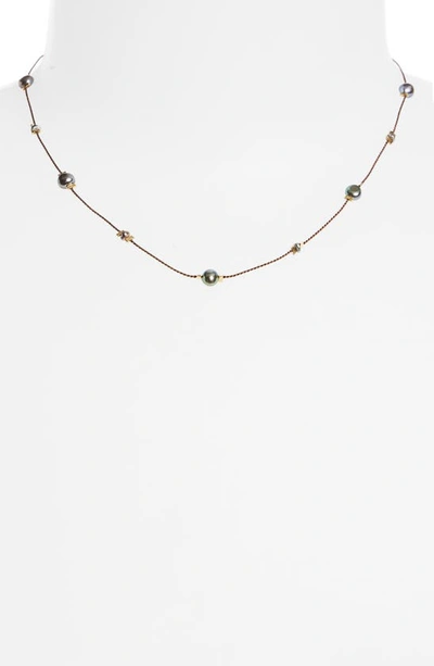 Shop Isshi Desnuda Pearl Station Necklace In Rock