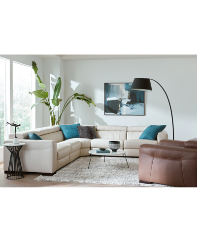 Shop Macy's Rinan 158" 6-pc. Leather Sectional With 3 Power Recliners, Created For  In Sambuco