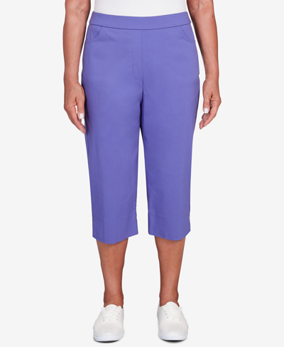 Shop Alfred Dunner Petite Classic Allure Super Stretch Pull-on Clam Digger In Violet