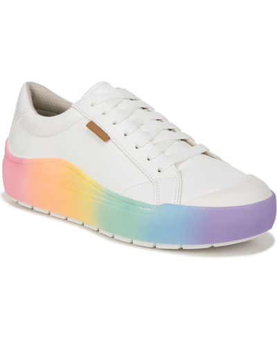 Shop Dr. Scholl's Women's Time Off Platform Sneakers In Rainbow Faux Leather