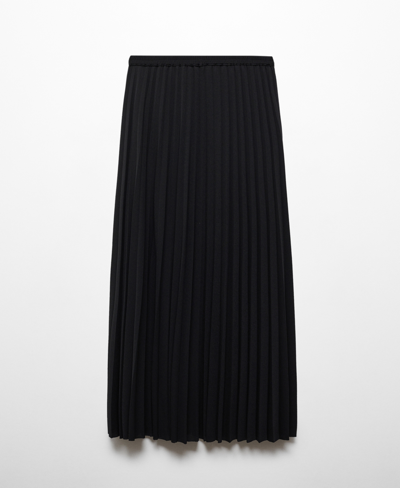 Shop Mango Women's Pleated Long Skirt In Black