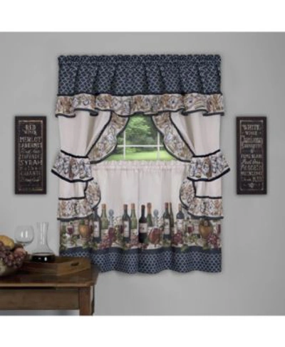 Shop Achim Chateau Cottage Window Curtain Sets In Navy