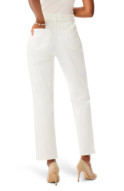 Shop Nic + Zoe Tie Waist Straight Leg Ankle Jeans In Paper White