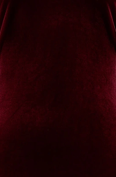 House Of Cb Lavinia Feather Trim Long Sleeve Velvet Body-con Cocktail Minidress In Mulberry
