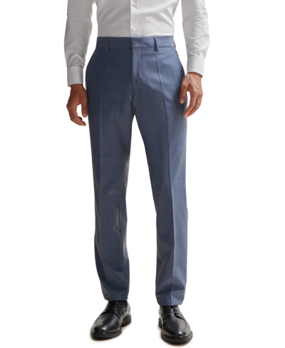 Shop Hugo Boss Boss By  Men's Micro-patterned Slim-fit Suit In Medium Blue