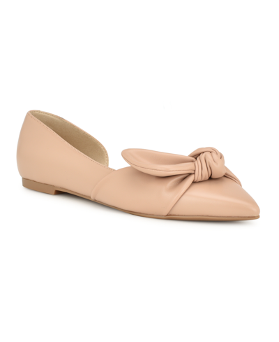 Shop Nine West Women's Bannie D'orsay Pointy Toe Dress Flats In Light Natural- Faux Leather