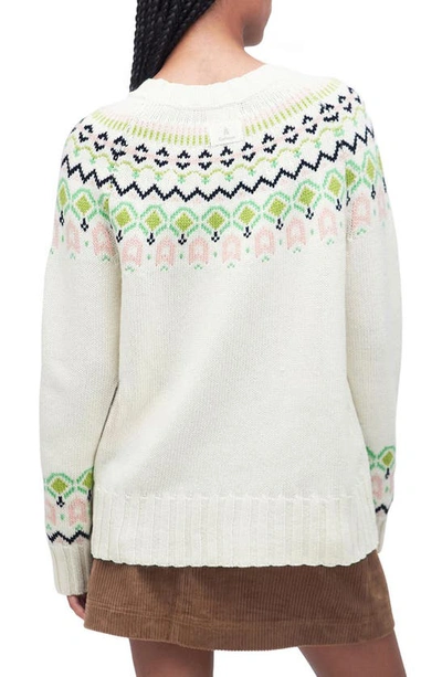 Shop Barbour Melville Fair Isle Wool Blend Sweater In Aran