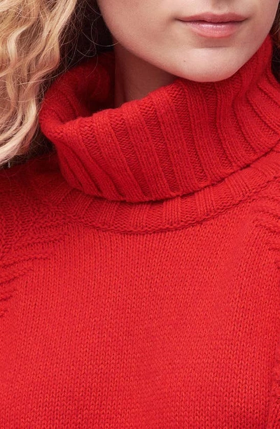 Shop Barbour Norma Roll Neck High-low Sweater In Blaze Red