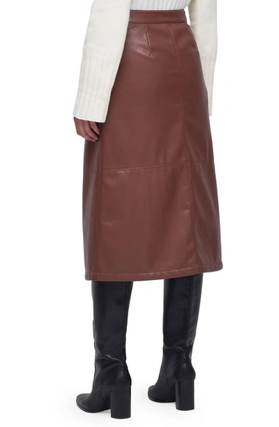 Shop Barbour Alberta Faux Leather Skirt In Cognac