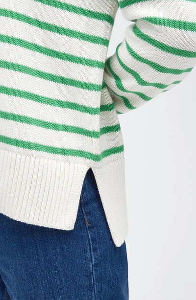 Barbour Oakfield Womens Funnel Neck Jumper In Aran Stripe
