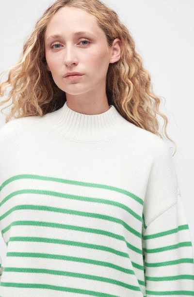 Barbour Oakfield Womens Funnel Neck Jumper In Aran Stripe