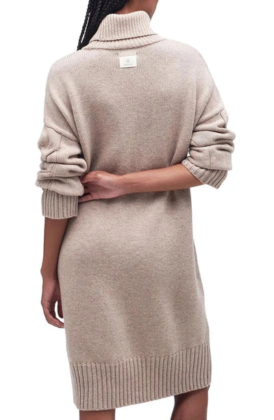 Shop Barbour Woodlane Cable Stitch Long Sleeve Sweater Dress In Nougat