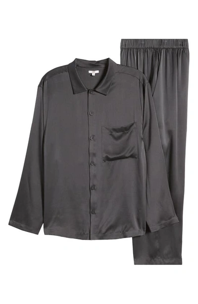 Shop Lunya Long Sleeve Washable Silk Pajamas In Meditative Grey