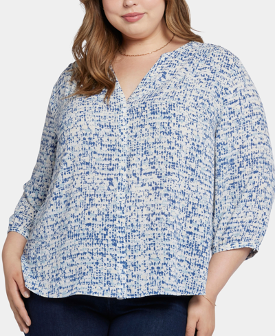 Nydj Pintuck Back Yoke Top In Waterfall Ice