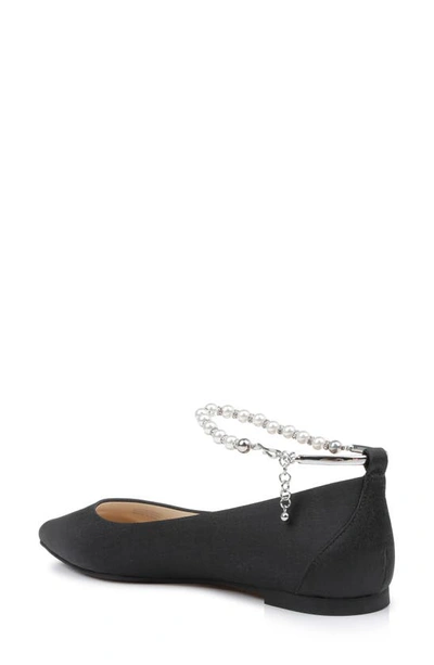 Shop Badgley Mischka London Ankle Strap Flat In Black