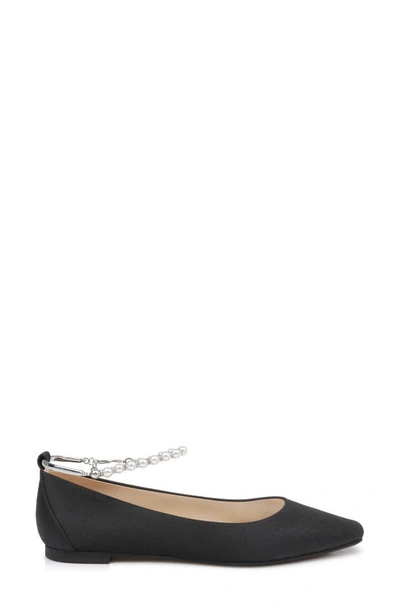 Shop Badgley Mischka Collection London Ankle Strap Flat In Black