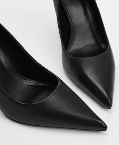 Shop Mango Women's Heel Leather Shoes In Black