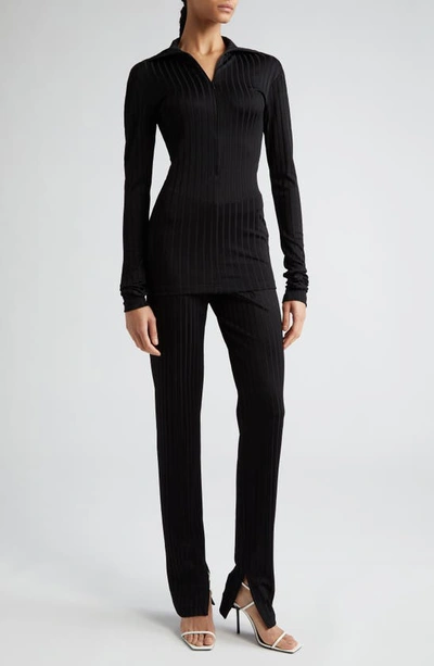 Bite Studios Split Hem Rib Pants In Black