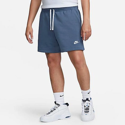 Shop Nike Men's Club Fleece French Terry Flow Shorts In Diffused Blue/white/white