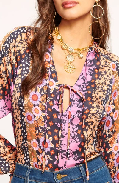 Shop Ramy Brook Demi Mixed Floral Top In Boho Multi