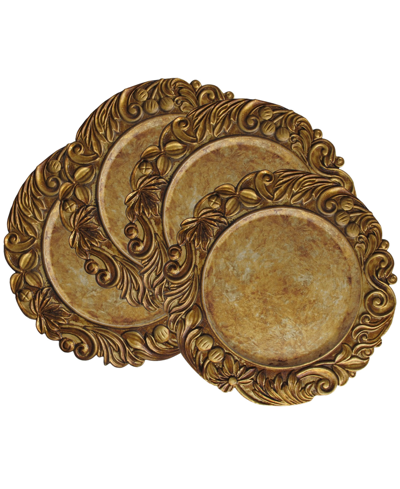 Shop American Atelier Serveware Cantera Charger Plates Set Of 4 In Gold