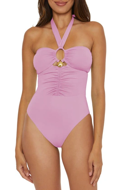 Shop Soluna Shell One-piece Swimsuit In Lavender