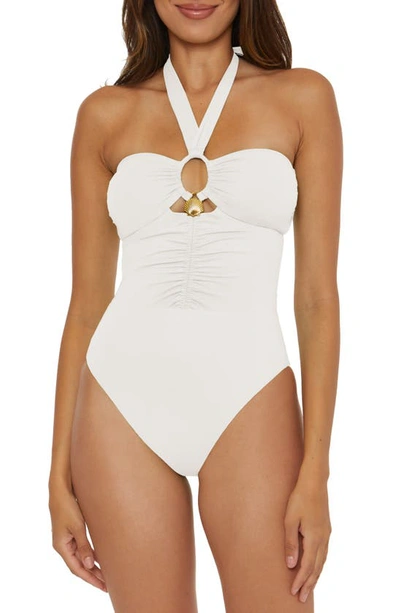 Shop Soluna Shell One-piece Swimsuit In White