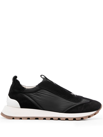 Shop Brunello Cucinelli Monili Slip-on Sneakers - Women's - Rubber/fabric/leather In Black