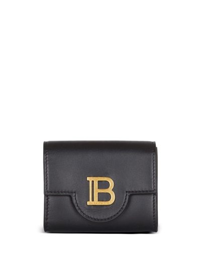 Shop Balmain Black B-buzz Leather Wallet