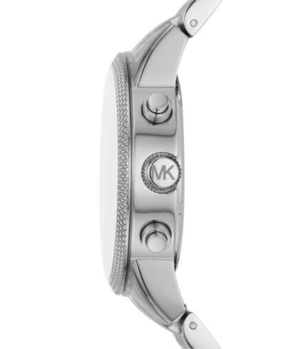 Shop Michael Kors Men's Hutton Chronograph Stainless Steel Bracelet Watch 43mm In Silver-tone