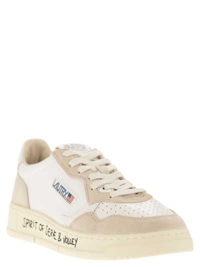 Shop Autry Medalist Low Leather And Suede Sneakers