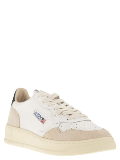 Shop Autry Medalist Low Leather And Suede Sneakers