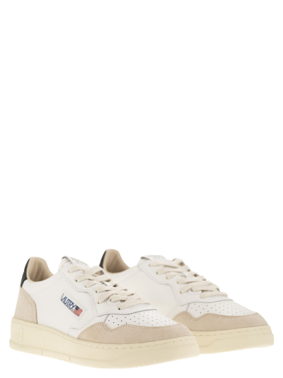 Shop Autry Medalist Low Leather And Suede Sneakers