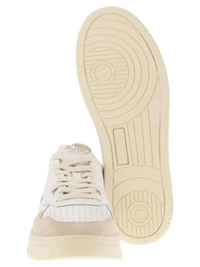 Shop Autry Medalist Low Leather And Suede Sneakers