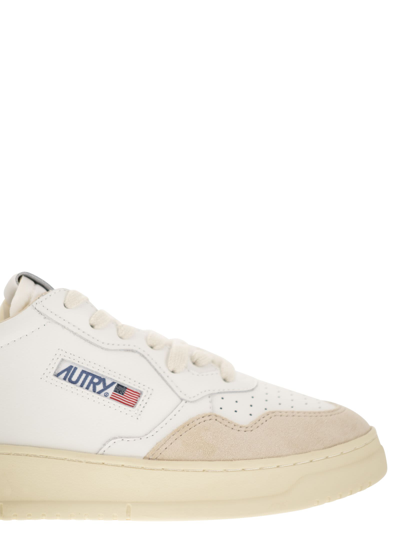 Shop Autry Medalist Low Leather And Suede Sneakers