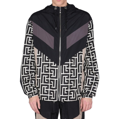 Shop Balmain Nylon Monogram Jacket